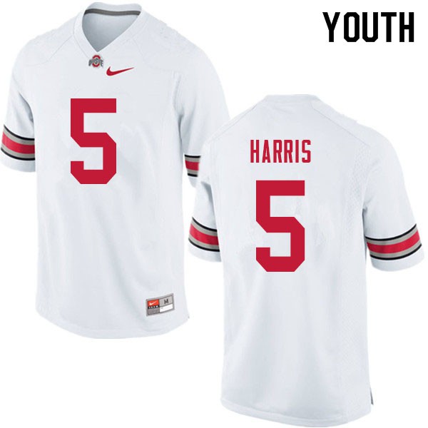 Ohio State Buckeyes #5 Jaylen Harris Youth University Jersey White OSU11751